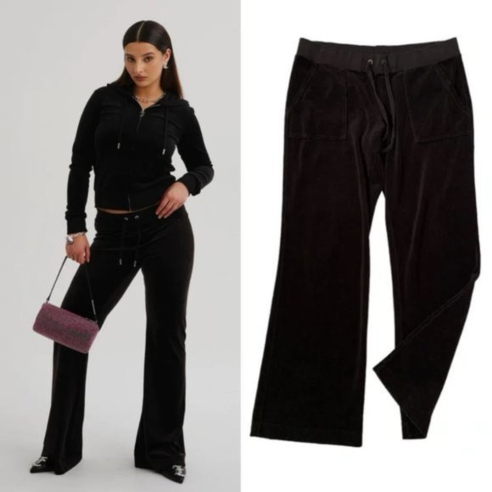 Juicy Couture Velour Wide Leg Track Pants